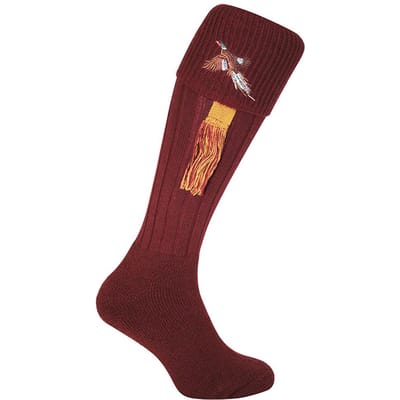 Jack Pyke Unisex Sokken voor Volwassenen met Kousenbanden voor de Fazantenjacht 8 UK-11 UK bordeaux