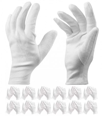 Zachte Katoenen Handschoenen - 12 Paar - Witte Katoenen Handschoenen - Worden Gebruikt Voor Cosmetica, Sieradenmuntinspectie, Inspectiehandschoenen, Servicehandschoenen, Vochthandschoenen
