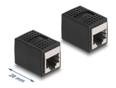 Delock Adapter RJ45 jack to RJ45 jack Cat.6A black