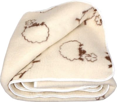 Wollen Deken Plaid 200x220cm in 100% zuivere Australische Merino scheerwol 450 g/m² Woolmark-certificaat - Crème Bruin – Dansende Lammetjes