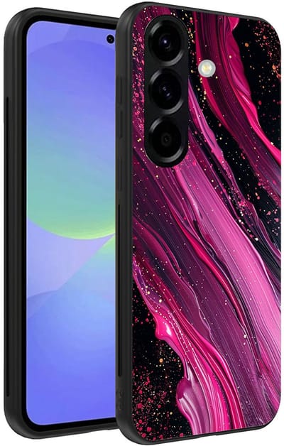 Smartphonica Telefoonhoesje Geschikt voor Samsung Galaxy A36 met marmer opdruk - TPU backcover case marble design - Paars Roze geschikt voor Samsung Galaxy A36