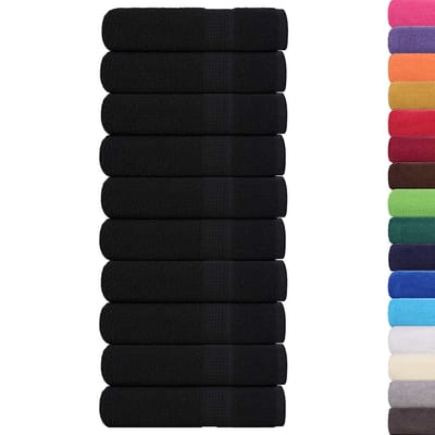 vidaXL - Badhanddoeken - FROGN - 10 - st - 100x150 - cm - 360 - g/m² - zwart