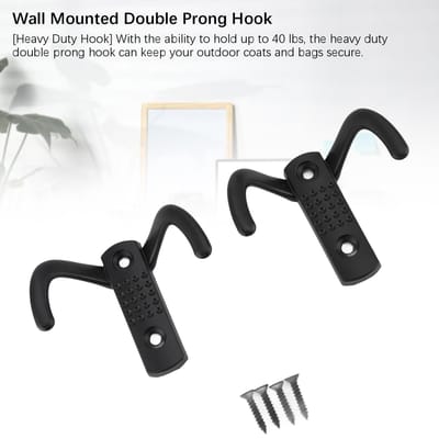 6 Stuks Dubbele Haak Wandmontage Zinklegering Heavy Duty Dubbele Haak voor Jas Badjas Sjaal