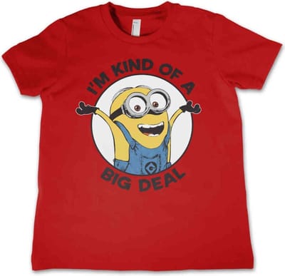 Minions Kinder Tshirt -Kids tm 4 jaar- I'm Kind Of A Big Deal Rood