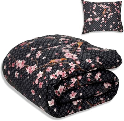Dekbed zonder overtrek - All year 140x220cm - Japans zwart - Wasbaar Dekbed Zonder Overtrek – Hypoallergeen & Antibacterieel – 30 dagen proefslapen - Wasbaar hoesloos dekbed - Bedrukt dekbed - zomerdekbed & winterdekbed