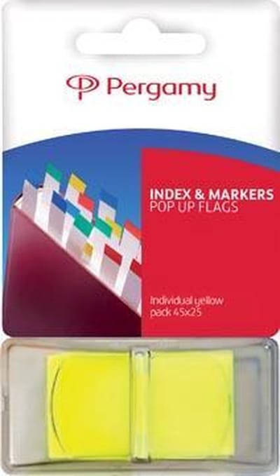 Pergamy index ft 43 x 25 mm | geel