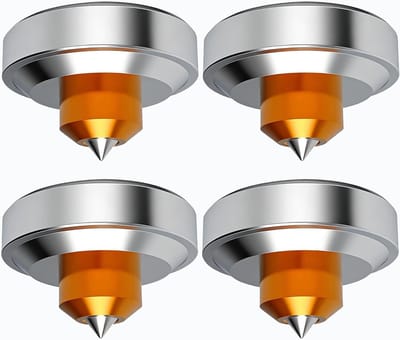 4x HiFi Speaker Spikes M4 Isolatiebasis, Absorberende Voeten, Verstelbare Hoogte, Vibration Dempers voor Subwoofer en Platenspeler (44x25mm)