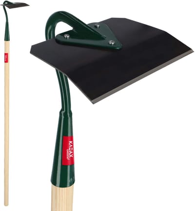 KADAX Hak, tuinhak van metaal, onkruidhak met lange steel van hout, tuinaccessoires voor het verwijderen van onkruid, hak voor het losmaken, luchten en wieden van de grond (14 cm)