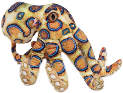 Pia Soft Toys Knuffeldier Inktvis/octopus - zachte pluche stof - premium kwaliteit knuffels - geel - 30 cm - Inktvis/octopusen