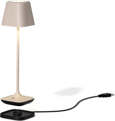 LEONARDO tafellamp Capri | Zand | Oplaadbaar | RGB - DIMBAAR - voor binnen en buiten - acculamp