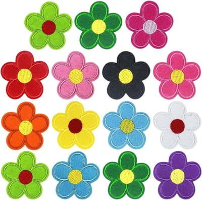 26 Stuks Bloemige Borduurpatches voor Kleding, Rugzakken, Petten en Schoenen - DIY Applicaties en Badges met Zonnebloem Motief