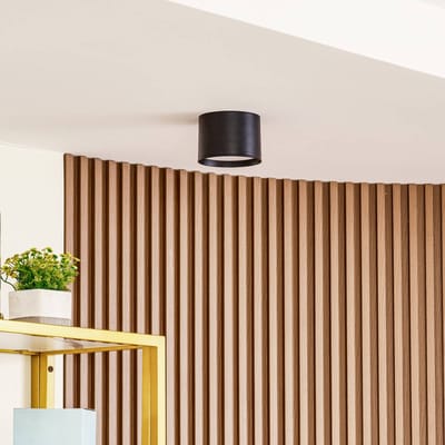 Lindby LED spot Nivoria, Ø 12 cm, 15 W, zwart, metaal