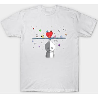 T-shirt Femme Bt21 Imprimé Harajuku Kawaii T-shirt Été Manches Courtes T-shirt Haut 3XL blanc