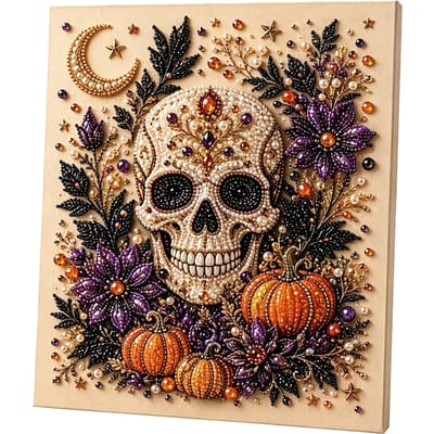 KEBIDU Halloween Spook Parel Kunst DIY Kit voor Volwassenen Spookachtig Schattig 3D Diamant Schilderij Ambachten met Parelkralen DIY Herfst Huis Muur Decoratie Style 2