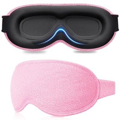 100% Verduisterend Slaapmasker met 3D Uitsparing - Zonder Oogdruk - Ergonomisch Oogmasker voor Dames en Heren - Ultrazacht en Comfortabel - Roze