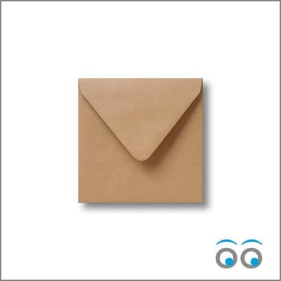 Luxe Kraft Enveloppen - 14x14 cm - Kraft - 100 Stuks - 110 Grams - Vierkante Enveloppen