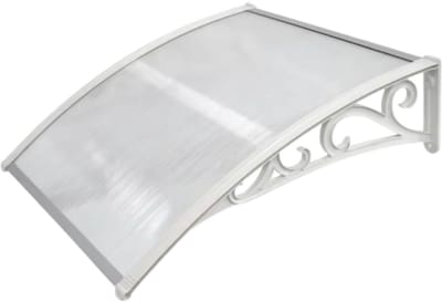 Deur- en Raam Regenhoes - Deurluifel - Overkapping - Moderne Polycarbonaat Zonnescherm en Deurluifel voor Voordeur en Buitenterras - 120x75cm Wit