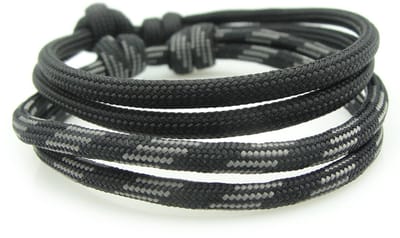 Set van 3 geknoopte paracord armbandjes - blauw groen bruin army