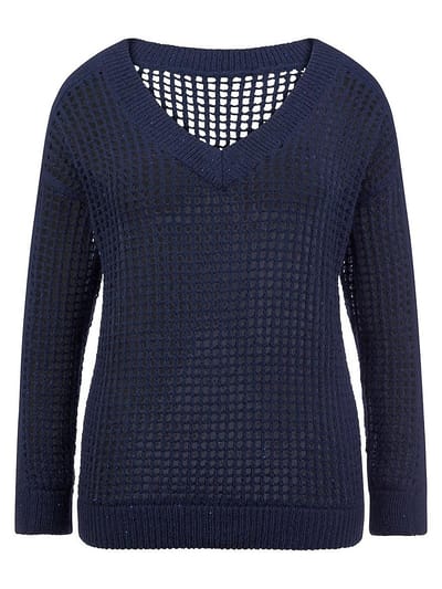 Trui een V-hals Van Emilia Lay blauw