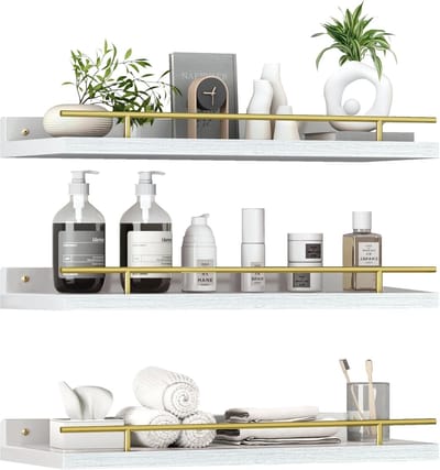 Drijvende planken wandgemonteerde plank, 3 set houten planken voor muur, Foto Ledge Display Rekken Kruidenrekken Decoratieve Houten Wandplanken Voor Badkamer Woonkamer Keuken Home Office.