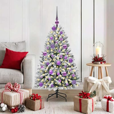 vidaXL - Kunstkerstboom - 120 - cm - 150 - LED's - Warmwit - PVC - en - Staal