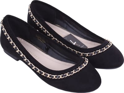 Zwarte, suède ballerina's / 39