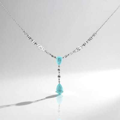 Cavill - Halsketting 925 Sterling Zilver - Pastelblauwe Kwarts 3,51 ct & Witte Topaas 2,83 ct - Verstelbaar - Elegante Edelstenen