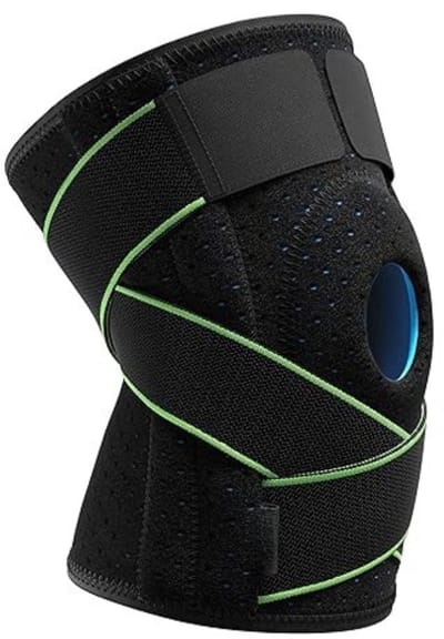Knee Band - Kniebrace met Zijdelingse Stabilisatoren en Gelkussentje voor de Knieschijf – Verstelbare Kniebandage voor Artritis - Meniscusletsels - Gewrichtspijn en Herstel na Sportblessures