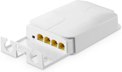 PoE Extender - Netwerk Extender - Netwerk Uitbreiding - 4 Poort Gigabit - 16.6 x 14.8 x 3.2 cm - wit