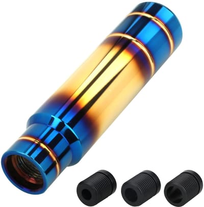 Dailygoods - Catekro Versnellingspookknop Universele voor 5/6 Versnellingen, Schakelpookknop met 3 Adapter 8 mm/10 mm/12 mm Sportieve Pookknop van Aluminium voor Auto’s met Handgeschakeld of Automaat (Goud Blauw)