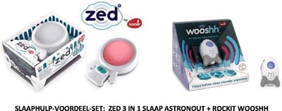 ROCKIT | SLAAPHULP - VOORDEELSET | WOOSHH DE BABY SUSSER  +  ZED 3 IN 1 SLAAP ASTRONAUT | SLAAPTRAINER