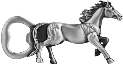 Flesopener Paard ( Donker Zilverkleurig ) 5.5 x 10.7 cm