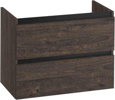 Saqu Gaia wastafelonderkast 80x39,5x60cm kasteel bruin – zwarte greeplijst