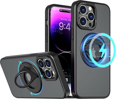 Hoesje Geschikt voor iPhone 14 Hoesje - Backcover Geschikt voor MagSafe - Zwart