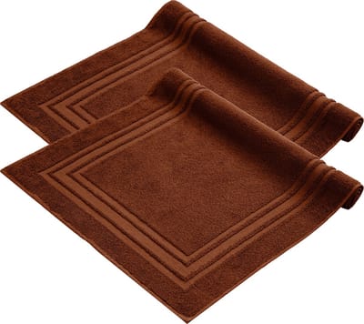 Komfortec Badmat - 2 stuks - Handdoek Dikte - Hotelkwaliteit - Zachte en Absorberende Douchemat - 50x70 cm - 100% Katoen – Bruin