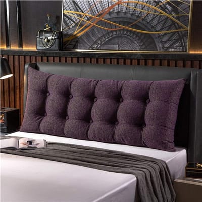 Bedkussen Hoofdeinde - Leeskussen Nekrol - Comfortabel Lezen - Afneembare Overtrek - 60 x 20 x 60 cm - Paars