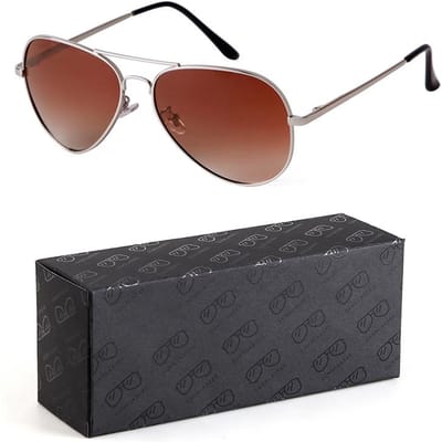STORY Klassieke Piloten Zonnebril voor Mannen Vrouwen Hoge Kwaliteit Veer Scharnier UV Bescherming Rijden Bril met Etui Z6872Q as picture brown