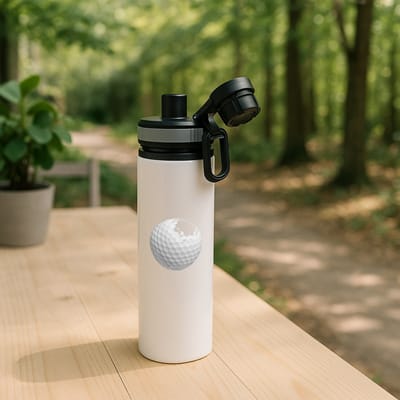 Hacebo® - Golfen waterfles met draaidop grijs - Golf - Golfers - Sport - balsport - cadeau voor een golfer - water fles - 850ML
