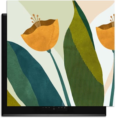 KitchenArt - Amber Duo - Inductie Beschermer - 62x52 cm - Kookplaat Beschermer - Luxe Afdekplaat Inductieplaat - Anti-slip & Oprolbaar - Beschermmat Inductiekookplaat
