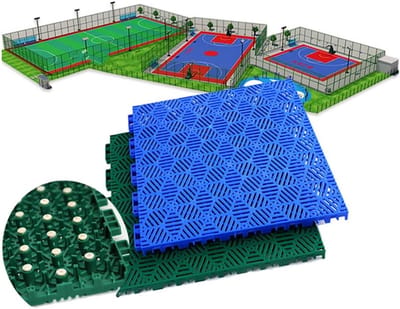 Sportvloer Tegels - Modulaire Vloer - Baan Aanleggen - Weerbestendig Drainage - 30x30 cm - Groen