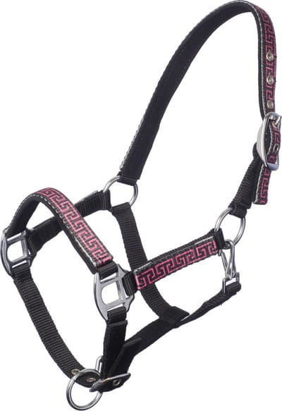 MHS Halster Satin Mini Jaarling Zwart / Roze