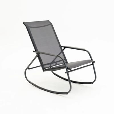VITA- Noa rocking chair graphite/grijs - Comfortabel textieleen - schommelstoel - makkelijke montage - aluminium onderstel - Met armsteunen - VITA tuinmeubelen