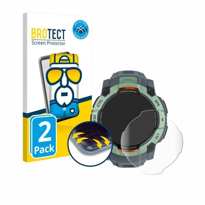 BROTECT - Screenprotector voor Garmin Instinct 3 AMOLED / Solar (45 mm) - Folie Beschermfolie transparant volledig dekking - 2 Stuks