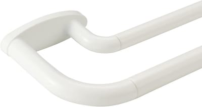 Dubbele Gordijnroede Wit Verstelbaar 71-122 cm - Dubbele Stang voor Verduisteringsgordijnen