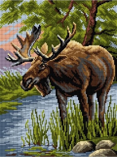 Voorbedrukt stramien om te borduren - ORCHIDEA - Eland - 30 x 40 cm (ZONDER GARENS)