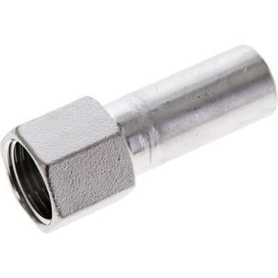Perskoppeling - 18mm Buiseinde & Rp 1/2'' Persmof - RVS