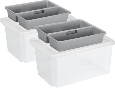 Sunware Opslagboxen set met deksel en organiser - 2x stuks - 51 liter
