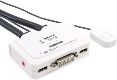 InLine® 2-Poorts Kabel KVM-switch, DVI-D, USB, met audio