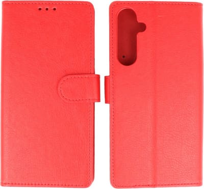 Hoesje Geschikt voor Samsung Galaxy S24 FE - Book Case Telefoonhoesje - Kaarthouder Portemonnee Hoesje - Wallet Case - Rood