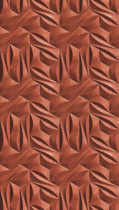 Fotobehang Profhome 391793-GU vliesbehang hardvinyl warmdruk in reliëf glad 3D mat rood roodbruin wit 1,59 m x 2,8 m